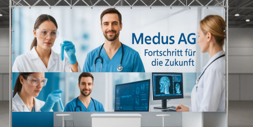 Eleganter Messestand mit Roll-Up Displays